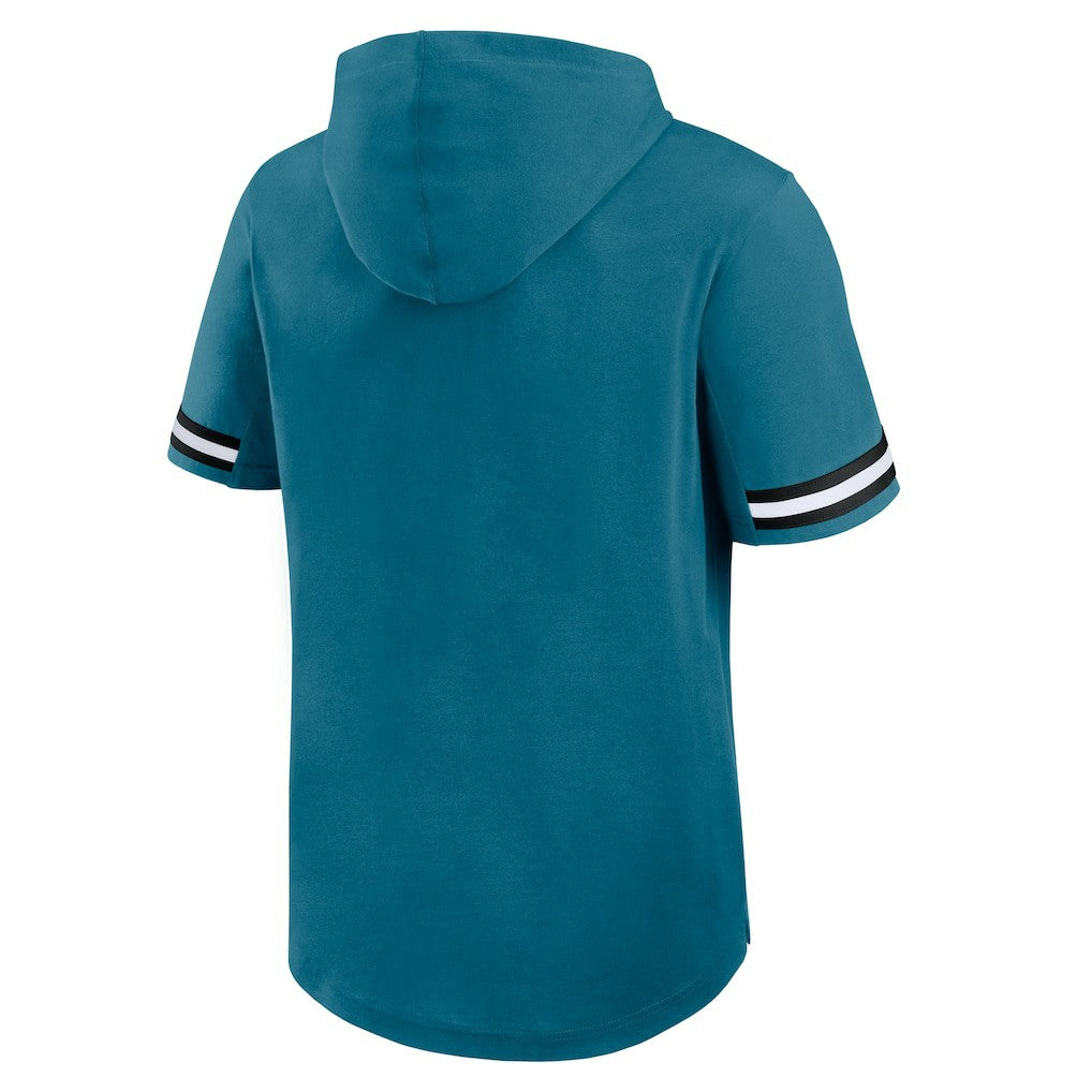 Jacksonville Jaguars Optimal Play Short Sleeve Hooded T-Shirt - Teal cheap