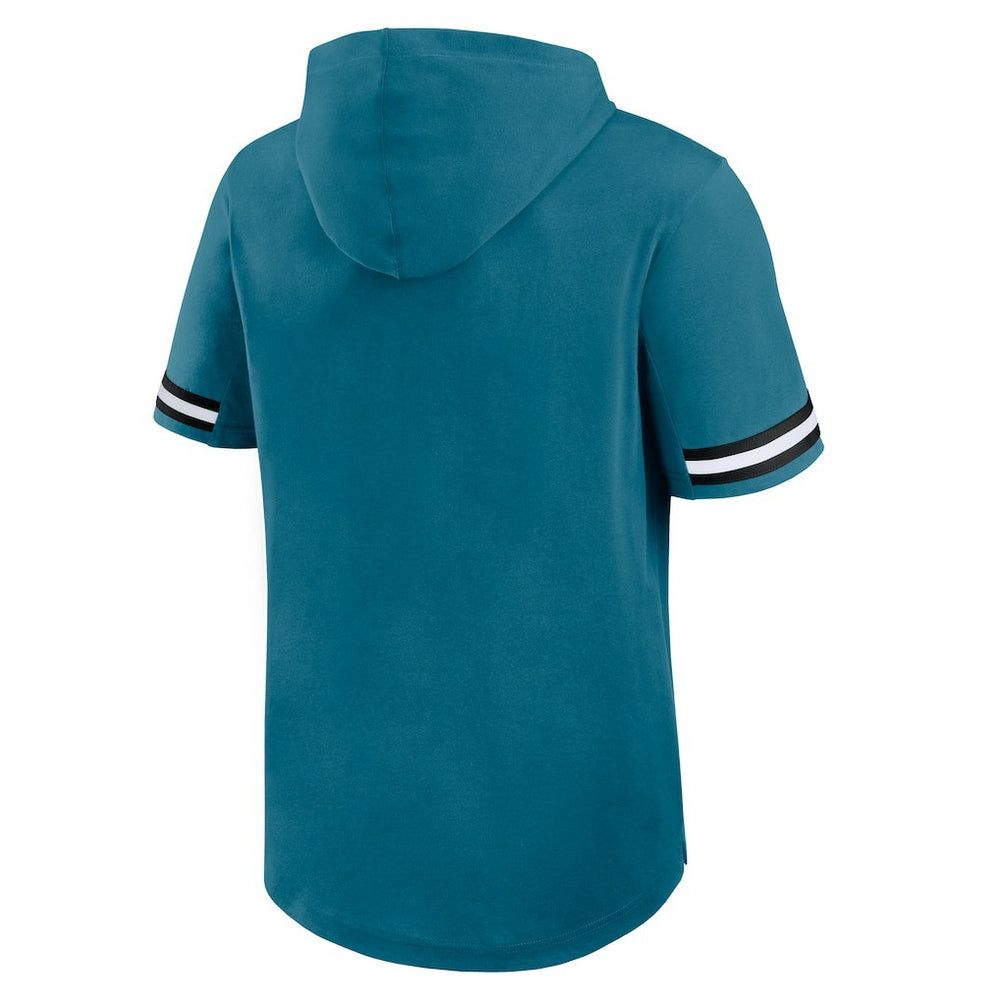 Jacksonville Jaguars Optimal Play Short Sleeve Hooded T-Shirt - Teal cheap