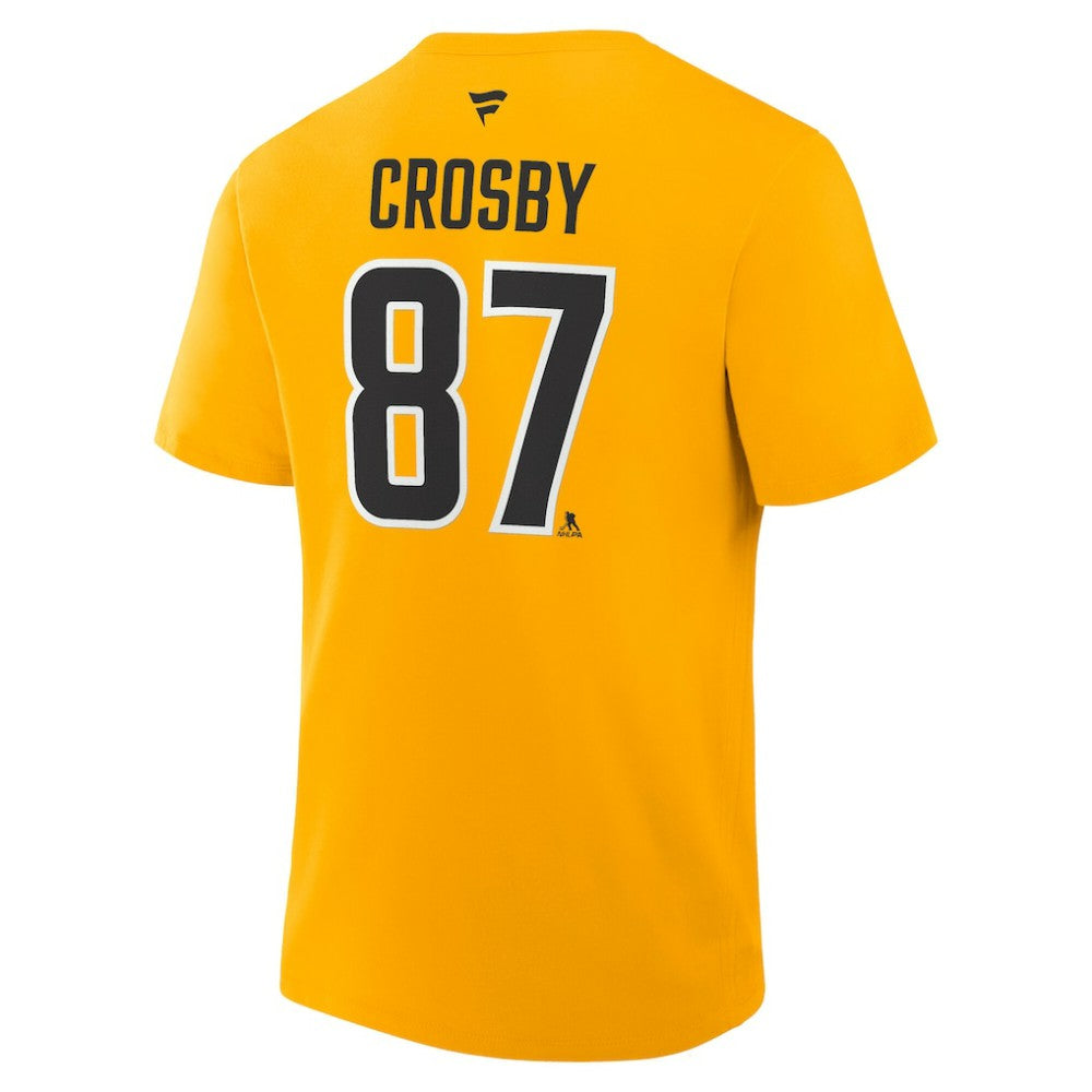 Sidney Crosby Pittsburgh Penguins Fanatics Authentic Stack Name & Number T-Shirt - Gold T-shirts