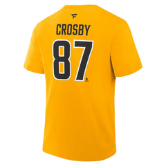 Sidney Crosby Pittsburgh Penguins Fanatics Authentic Stack Name & Number T-Shirt - Gold T-shirts