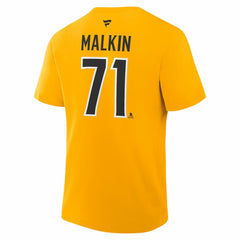 Evgeni Malkin Pittsburgh Penguins Fanatics Authentic Stack Name & Number T-Shirt - Gold T-shirts