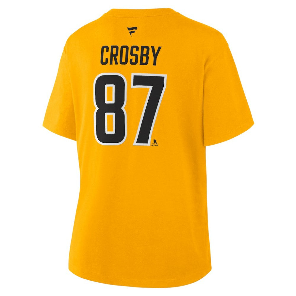 Sidney Crosby Pittsburgh Penguins Fanatics Women's Authentic Stack Name & Number T-Shirt - Gold T-shirts