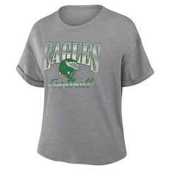 Philadelphia Eagles Women's Overplayed Tribute Tri-Blend Boxy T-Shirt - Heather Gray on sale