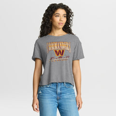 Washington Commanders Women's Overplayed Tribute Tri-Blend Boxy T-Shirt - Heather Gray discount