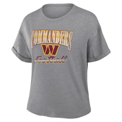 Washington Commanders Women's Overplayed Tribute Tri-Blend Boxy T-Shirt - Heather Gray discount