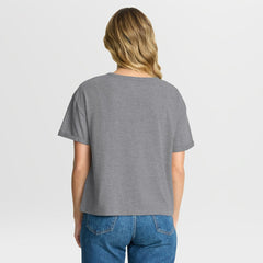 Pittsburgh Steelers Women's Overplayed Tribute Tri-Blend Boxy T-Shirt - Heather Gray cheap