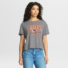 Kansas City Chiefs Women's Overplayed Tribute Tri-Blend Boxy T-Shirt - Heather Gray sale