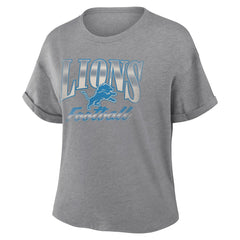Detroit Lions Women's Overplayed Tribute Tri-Blend Boxy T-Shirt - Heather Gray online