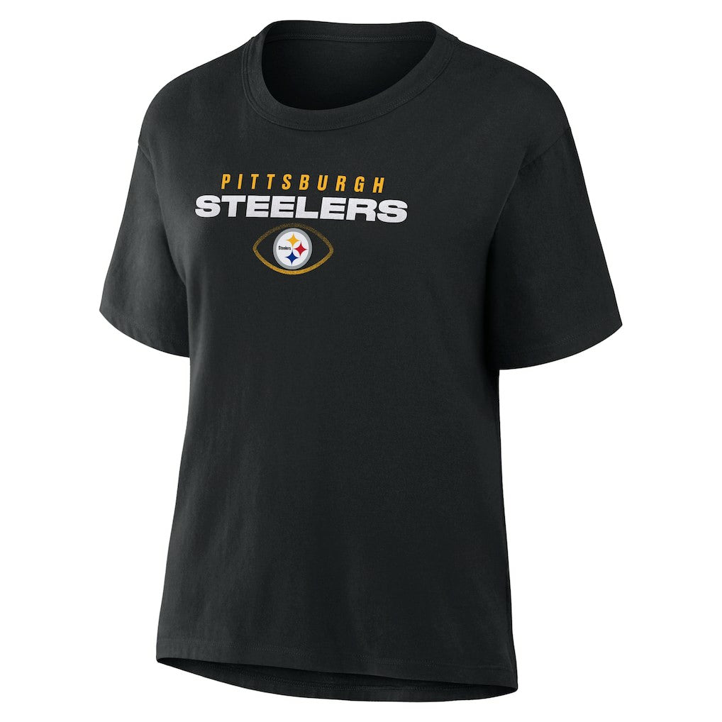 Pittsburgh Steelers Women's Fade Legacy T-Shirt - Black on sale