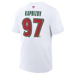 Kirill Kaprizov Minnesota Wild Fanatics Authentic Stack Name & Number T-Shirt - White T-shirts