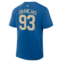 Mika Zibanejad New York Rangers Fanatics Authentic Stack Name & Number T-Shirt - Blue T-shirts