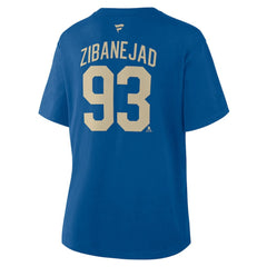Mika Zibanejad New York Rangers Fanatics Women's Authentic Stack Name & Number T-Shirt - Blue T-shirts