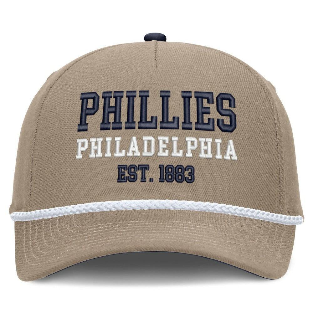 Philadelphia Phillies Father's Day Rope Rise Adjustable Hat Khaki