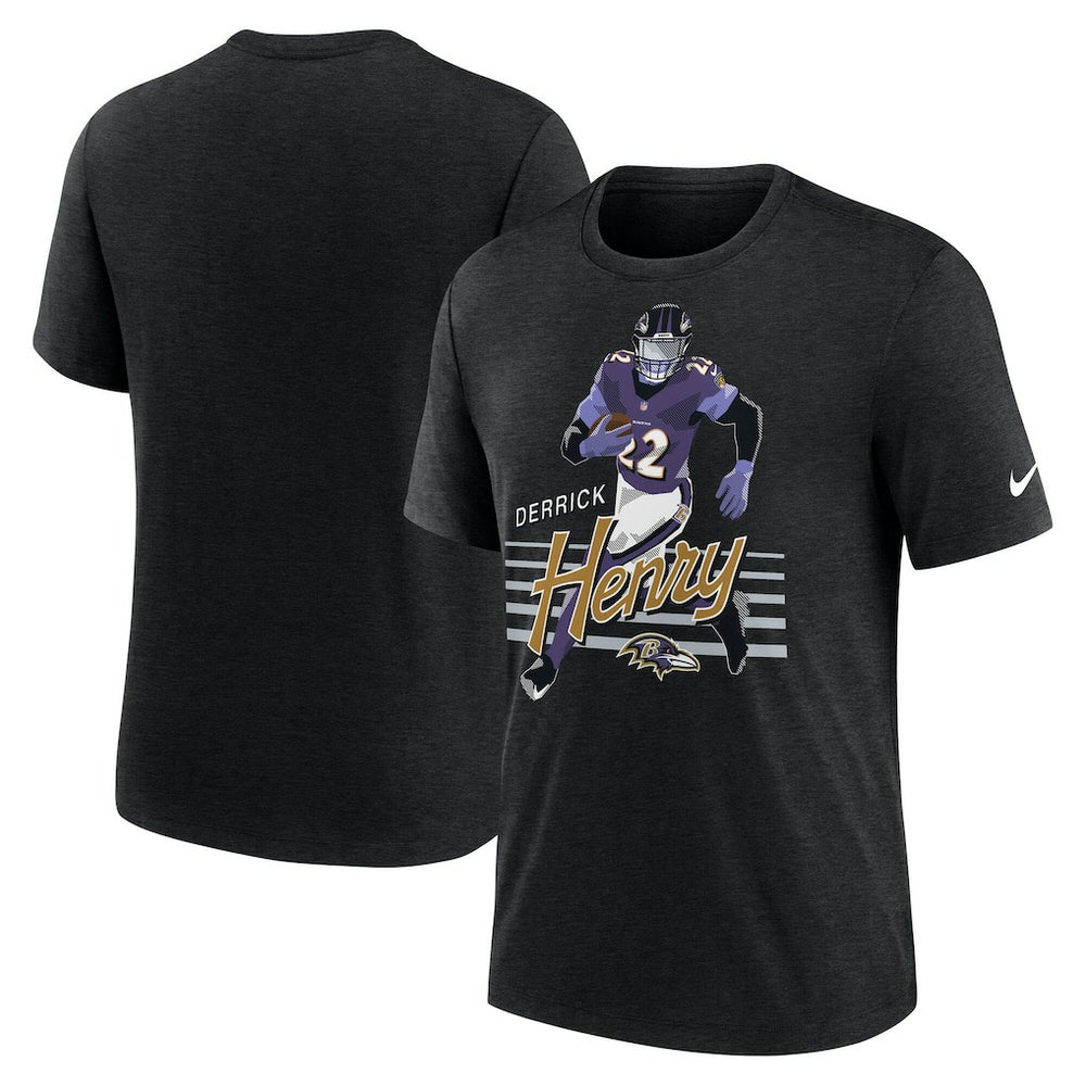 Derrick Henry Baltimore Ravens Player Graphic T-Shirt - Heather Black on sale