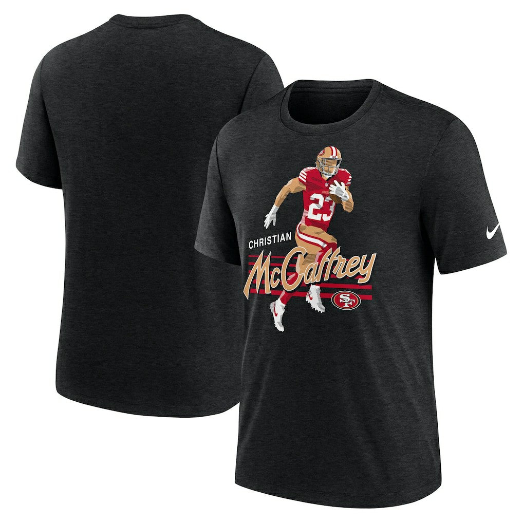 Christian McCaffrey San Francisco 49ers Player Graphic T-Shirt - Heather Black cheap