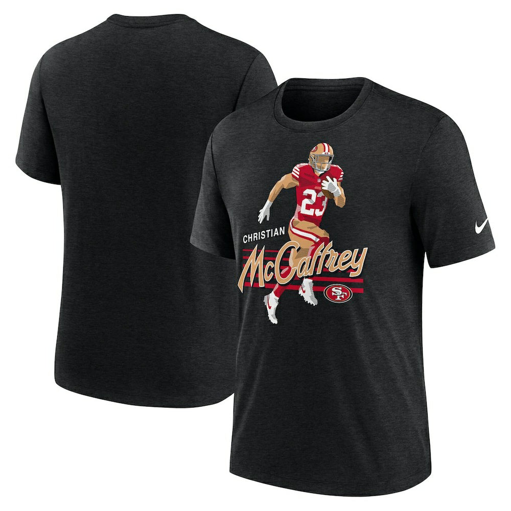 Christian McCaffrey San Francisco 49ers Player Graphic T-Shirt - Heather Black cheap