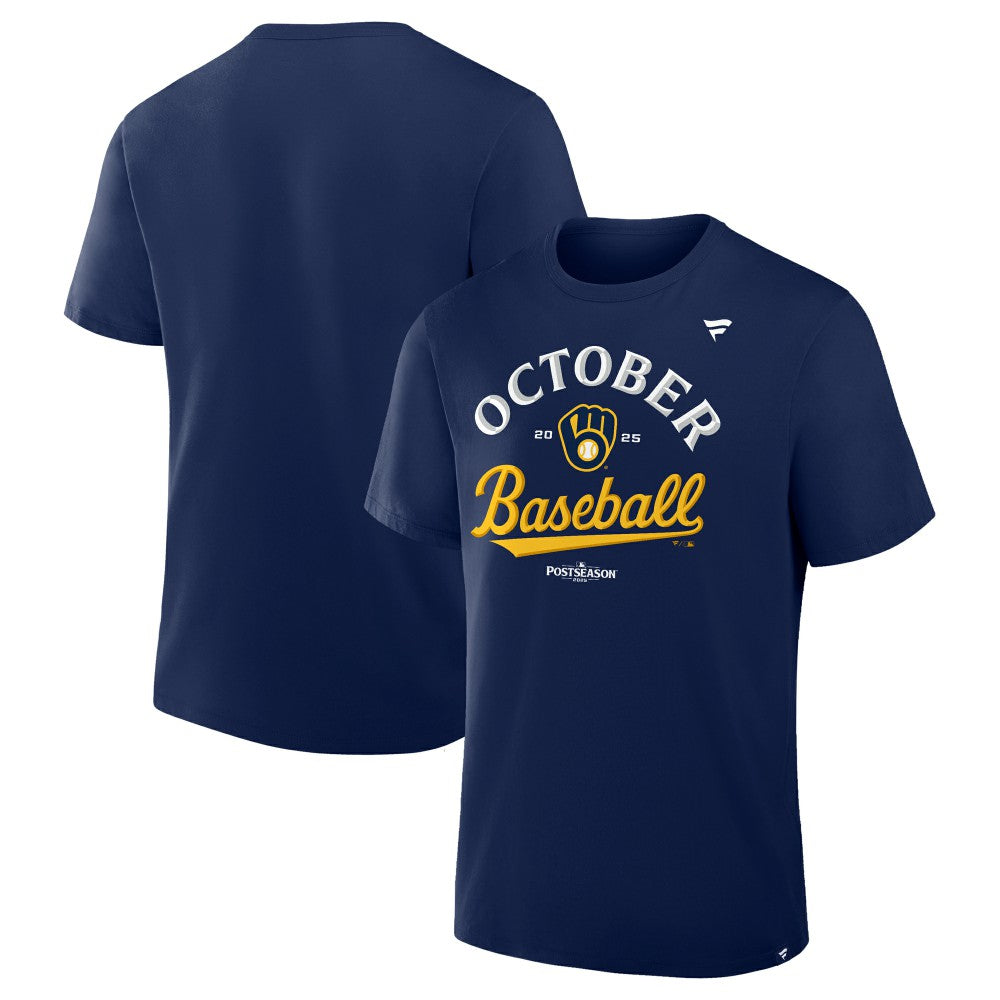 Milwaukee Brewers 2025 MLB Postseason Locker Room T-Shirt Navy