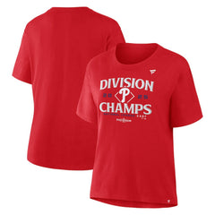 Philadelphia Phillies Women's 2025 NL East Division Champions Locker Room T-Shirt Red