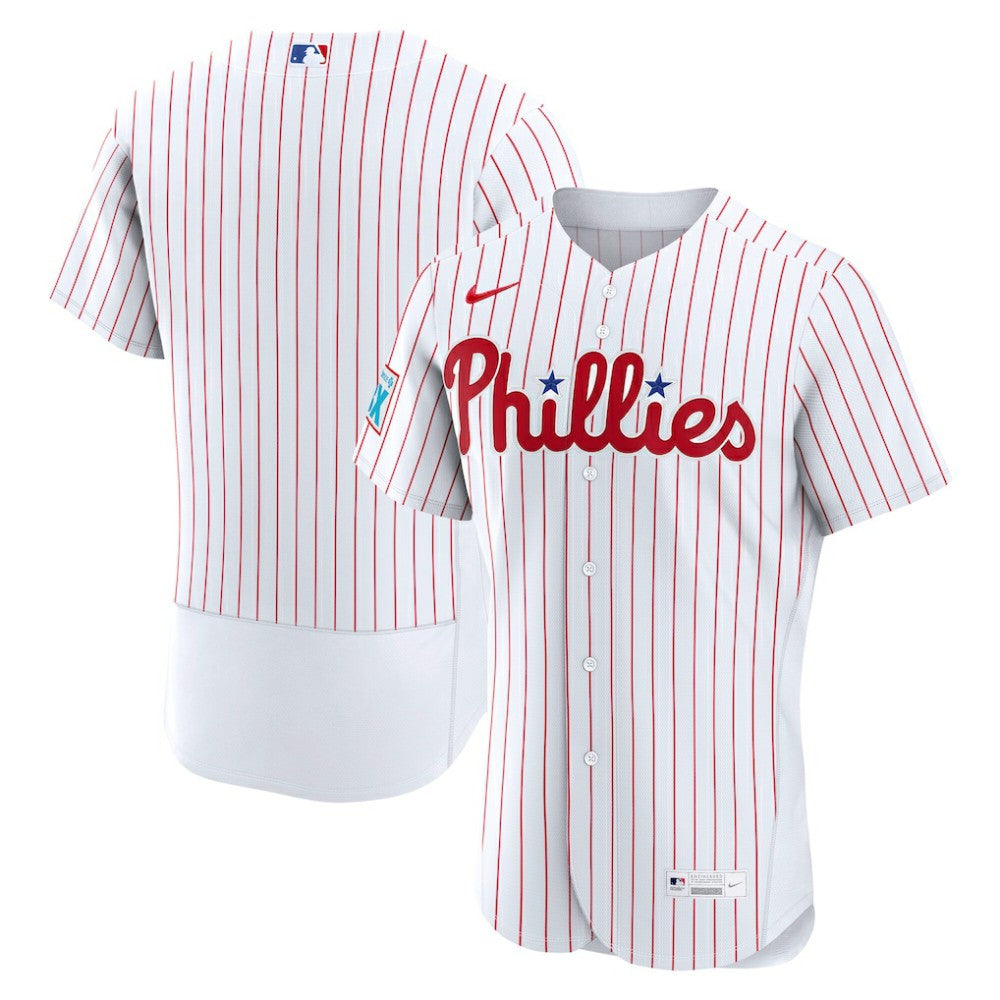 Philadelphia Phillies Home Sponsor Patch Authentic Jersey White
