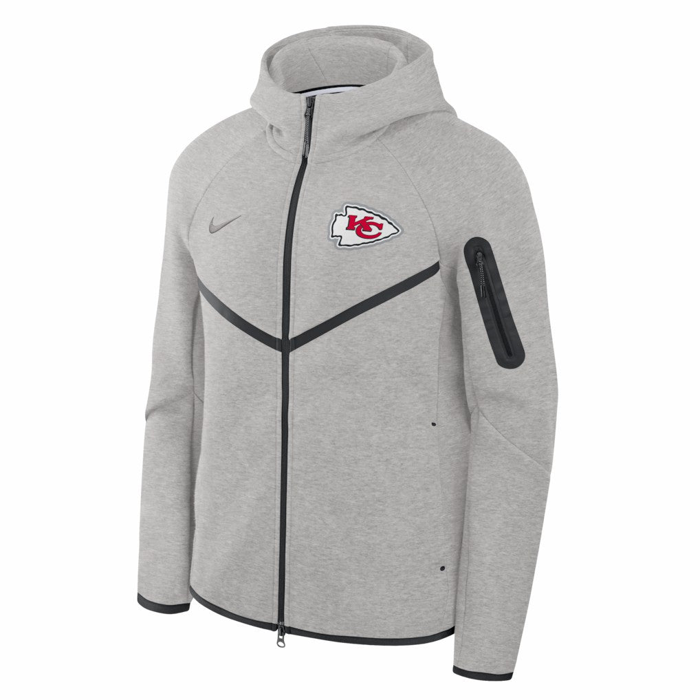 Kansas City Chiefs Tech Fleece Raglan Full-Zip Windrunner Hoodie - Heather Gray sale