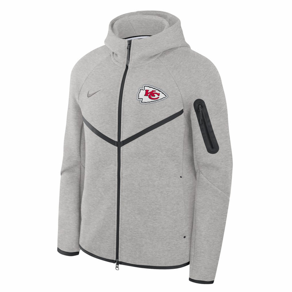 Kansas City Chiefs Tech Fleece Raglan Full-Zip Windrunner Hoodie - Heather Gray sale