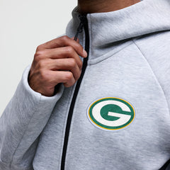 Green Bay Packers Tech Fleece Raglan Full-Zip Windrunner Hoodie - Heather Gray discount