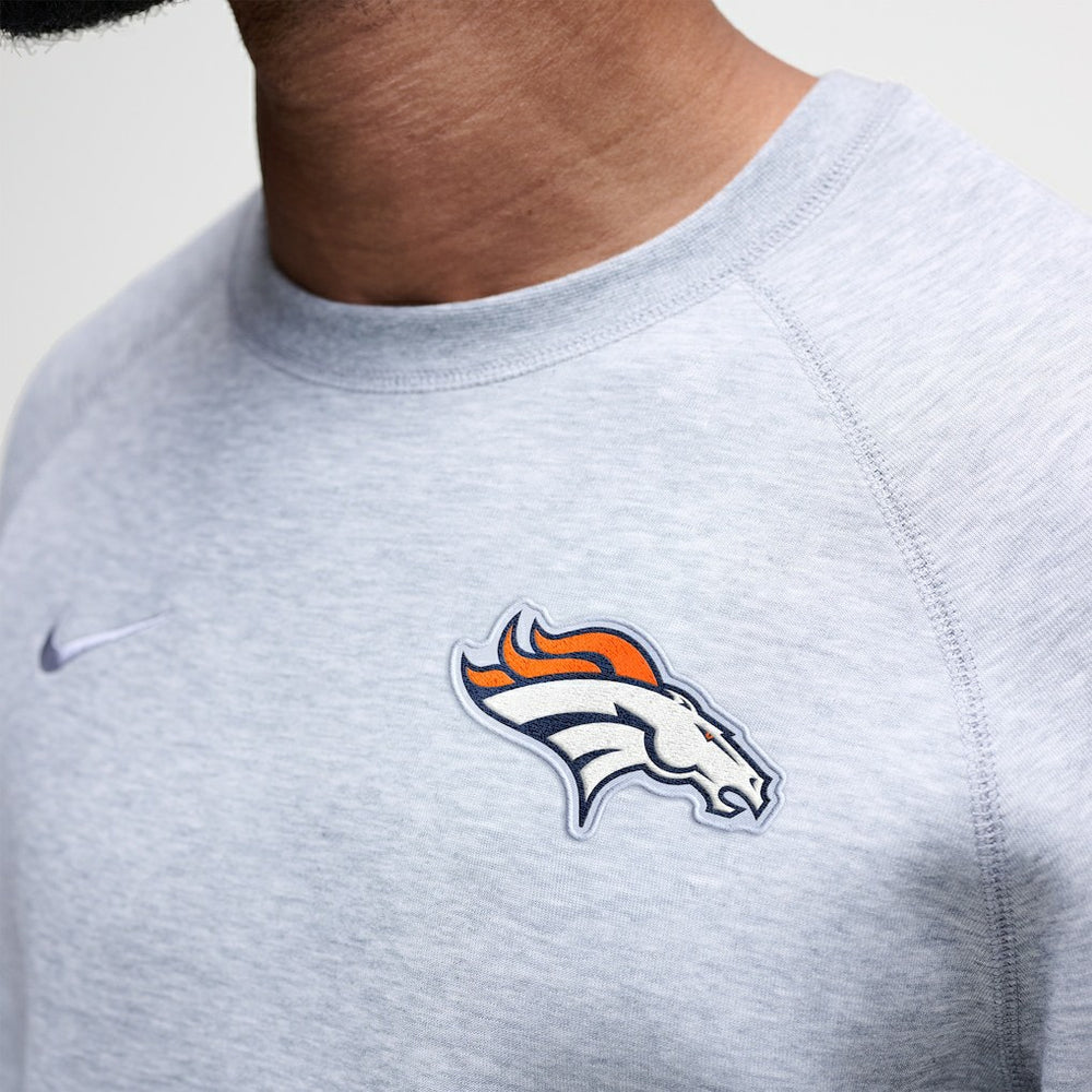 Denver Broncos Tech Fleece Raglan Sweatshirt - Heather Gray sale