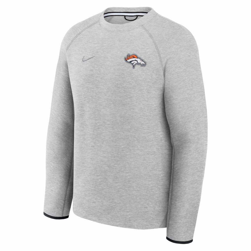 Denver Broncos Tech Fleece Raglan Sweatshirt - Heather Gray sale
