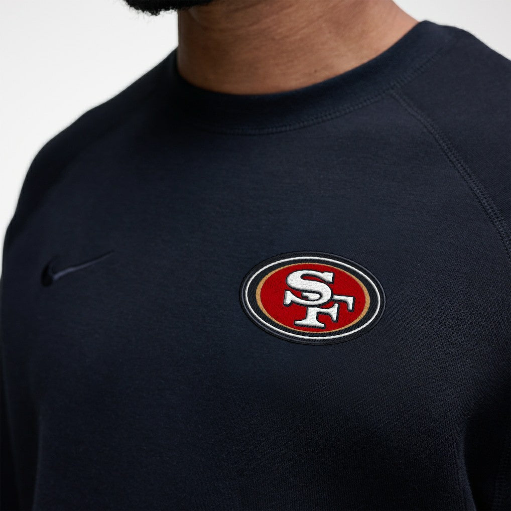San Francisco 49ers Tech Fleece Raglan Sweatshirt - Black discount