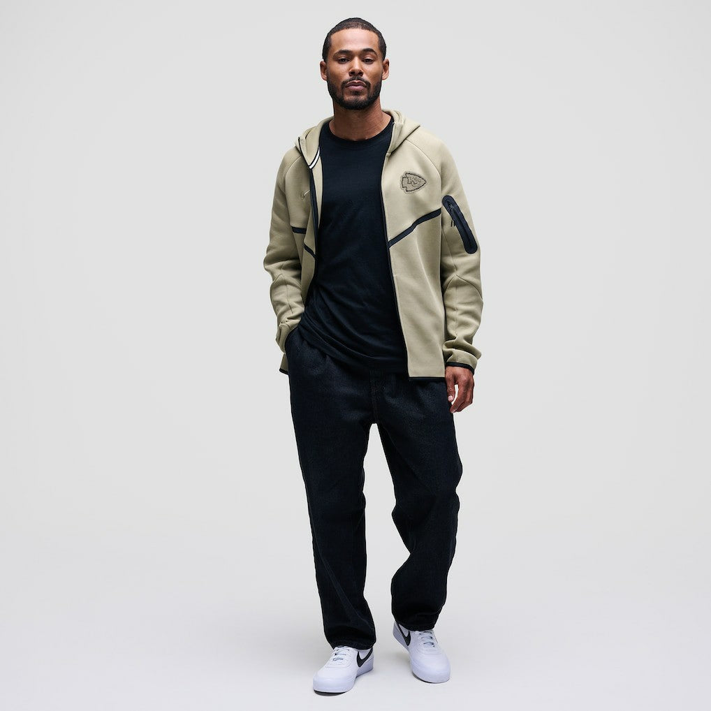 Kansas City Chiefs Tech Fleece Raglan Full-Zip Windrunner Hoodie - Olive on sale