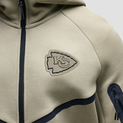 Kansas City Chiefs Tech Fleece Raglan Full-Zip Windrunner Hoodie - Olive on sale