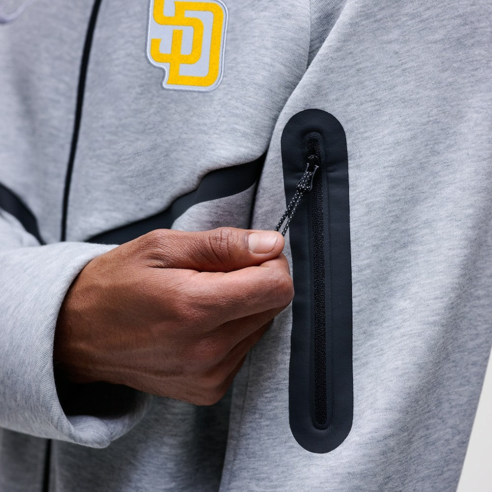 San Diego Padres Tech Fleece Raglan Full-Zip Windrunner Hoodie Heather Gray