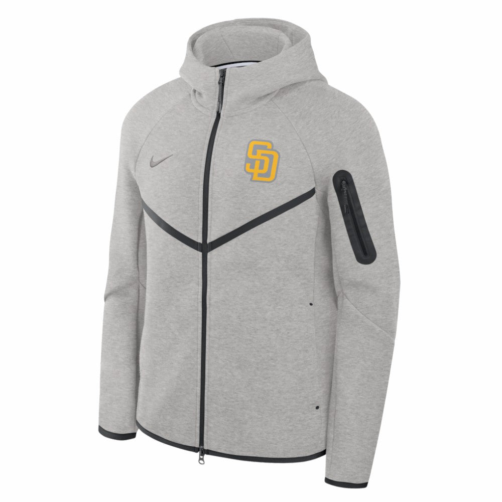 San Diego Padres Tech Fleece Raglan Full-Zip Windrunner Hoodie Heather Gray