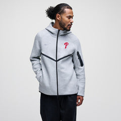 Philadelphia Phillies Tech Fleece Raglan Full-Zip Windrunner Hoodie Heather Gray