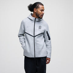 Detroit Tigers Tech Fleece Raglan Full-Zip Windrunner Hoodie Heather Gray