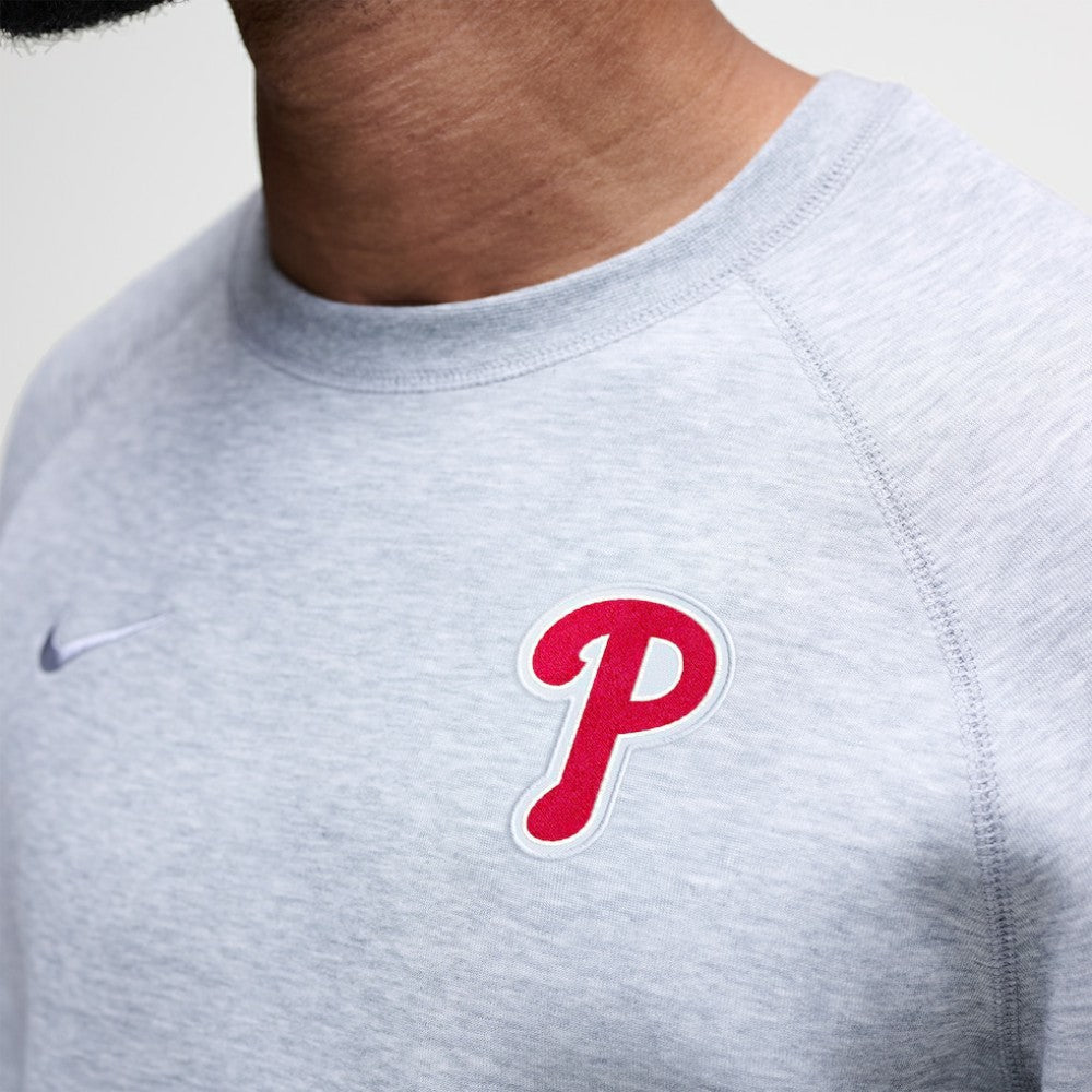 Philadelphia Phillies Tech Fleece Raglan Sweatshirt Heather Charcoal