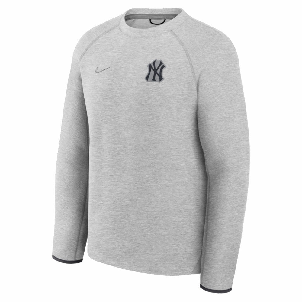 New York Yankees Tech Fleece Raglan Sweatshirt Heather Charcoal