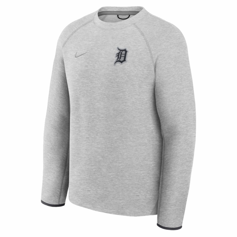 Detroit Tigers Tech Fleece Raglan Sweatshirt Heather Charcoal