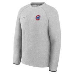 Chicago Cubs Tech Fleece Raglan Sweatshirt Heather Charcoal