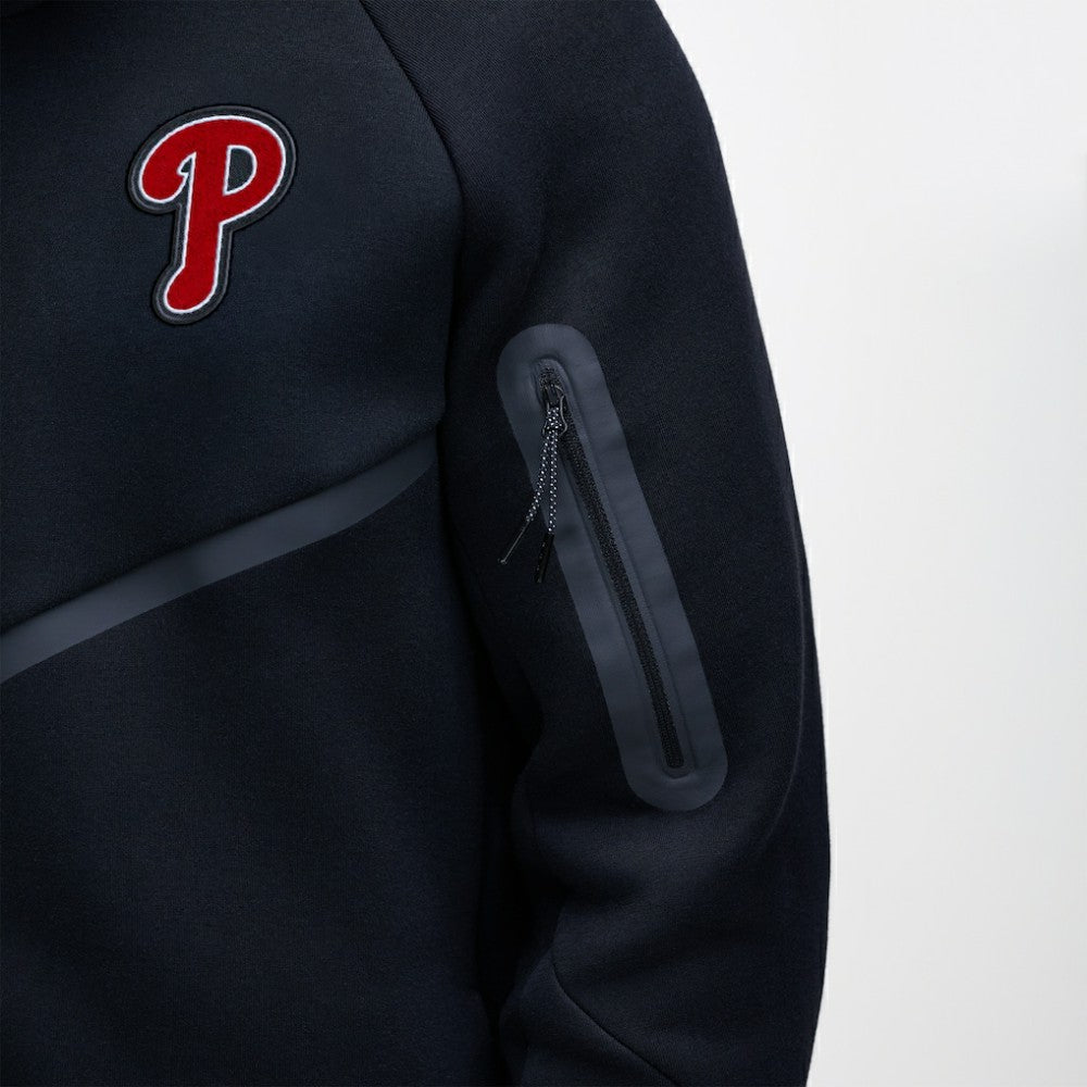 Philadelphia Phillies Tech Fleece Raglan Full-Zip Windrunner Hoodie Black