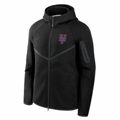 New York Mets Tech Fleece Raglan Full-Zip Windrunner Hoodie Black