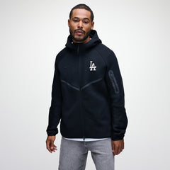 Los Angeles Dodgers Tech Fleece Raglan Full-Zip Windrunner Hoodie Black