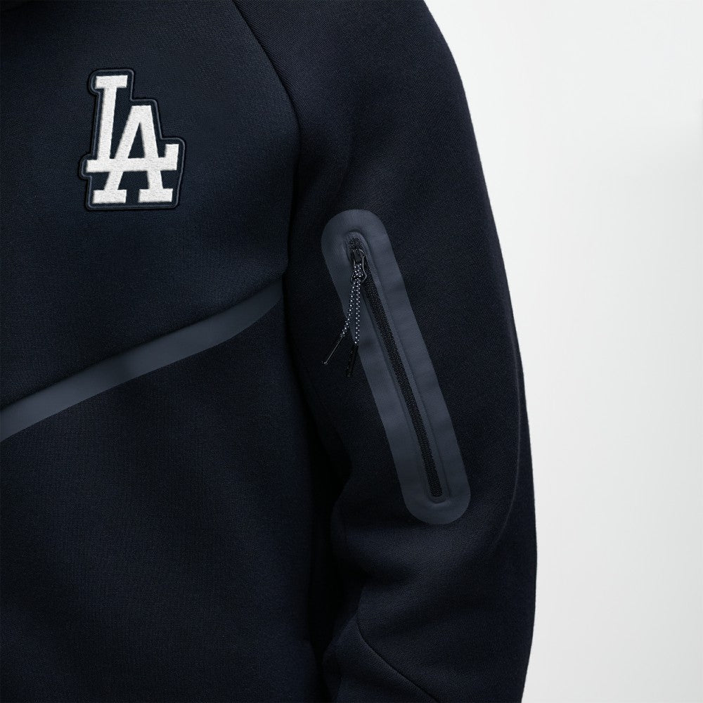 Los Angeles Dodgers Tech Fleece Raglan Full-Zip Windrunner Hoodie Black