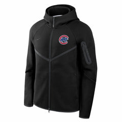 Chicago Cubs Tech Fleece Raglan Full-Zip Windrunner Hoodie Black