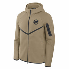 Chicago Cubs Tech Fleece Raglan Full-Zip Windrunner Hoodie Tan