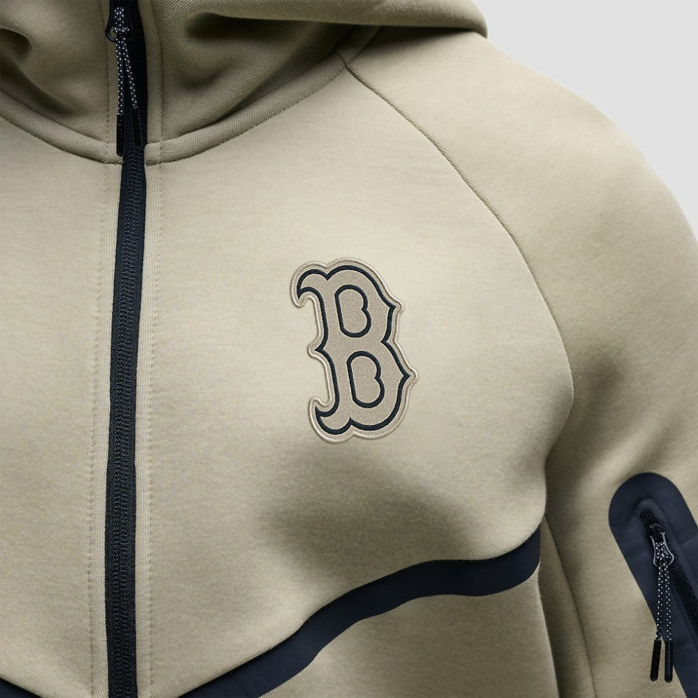 Boston Red Sox Tech Fleece Raglan Full-Zip Windrunner Hoodie Tan