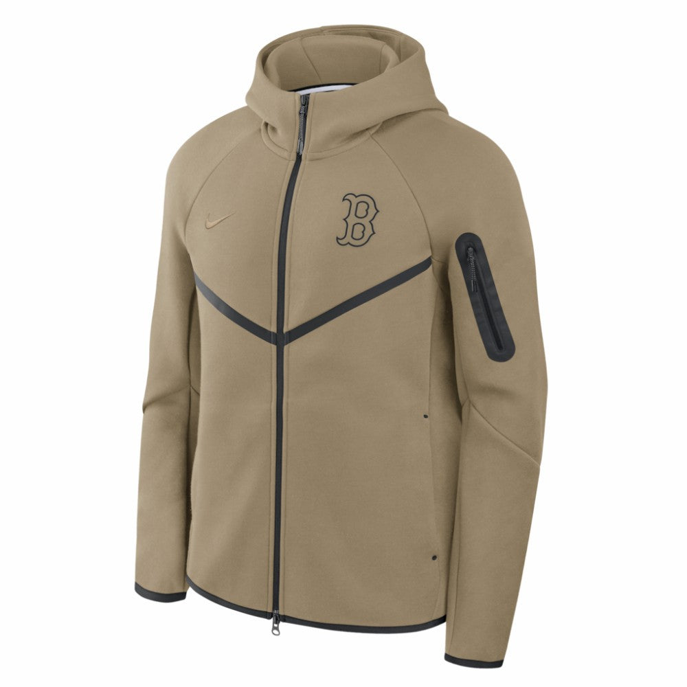 Boston Red Sox Tech Fleece Raglan Full-Zip Windrunner Hoodie Tan