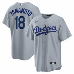 Yoshinobu Yamamoto Los Angeles Dodgers Road Replica Jersey Gray