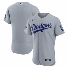 Los Angeles Dodgers Road Sponsor Patch Authentic Jersey Gray