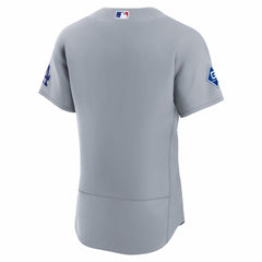 Los Angeles Dodgers Road Sponsor Patch Authentic Jersey Gray